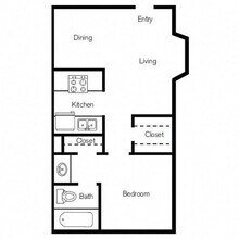 1 BED | 1 BATH 203D floor plan